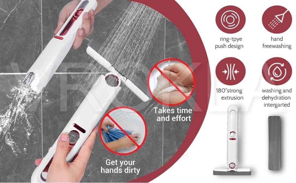 Mini Handheld Sponge Mop – Compact Absorbent Squeegee Cleaner with Replaceable Pads