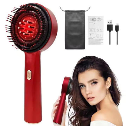 Electric Scalp Massager & Oil Applicator – Waterproof Red-Light Hair Growth & Relaxation Brush