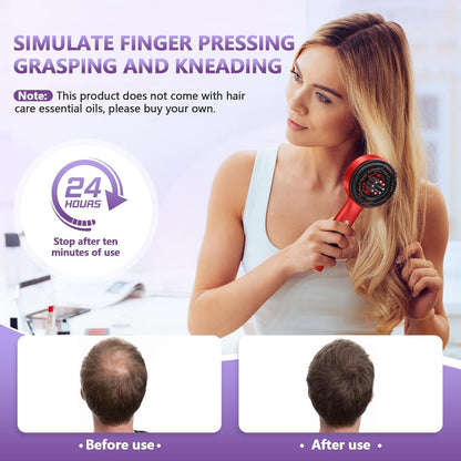 Electric Scalp Massager & Oil Applicator – Waterproof Red-Light Hair Growth & Relaxation Brush