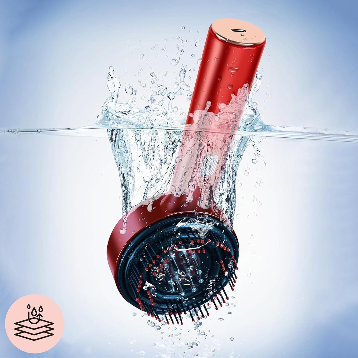 Electric Scalp Massager & Oil Applicator – Waterproof Red-Light Hair Growth & Relaxation Brush