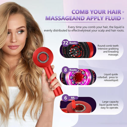 Electric Scalp Massager & Oil Applicator – Waterproof Red-Light Hair Growth & Relaxation Brush