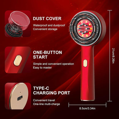 Electric Scalp Massager & Oil Applicator – Waterproof Red-Light Hair Growth & Relaxation Brush