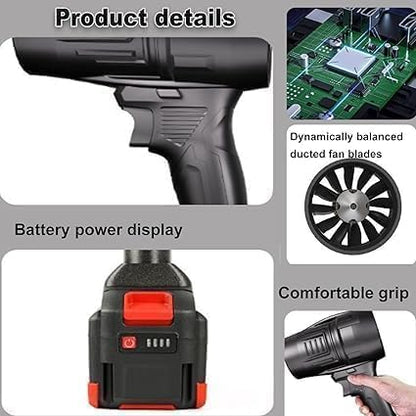 TurboJet Pro 400W Industrial Handheld Air Blower – High-Pressure Brushless Motor, 3-Speed Electric Duster
