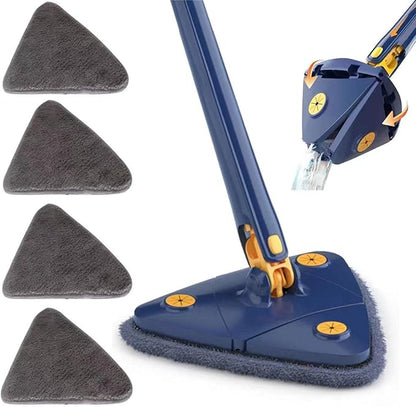 360° Rotatable Triangle Microfiber Mop – Multi-Surface Floor & Wall Cleaner