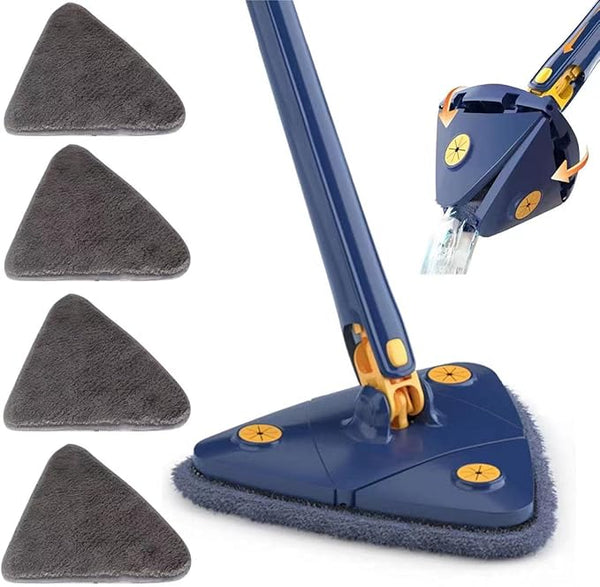 360° Rotatable Triangle Microfiber Mop – Multi-Surface Floor & Wall Cleaner