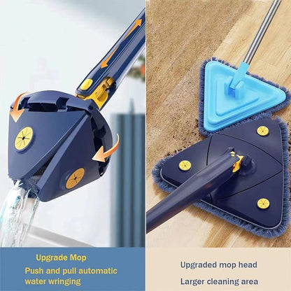 360° Rotatable Triangle Microfiber Mop – Multi-Surface Floor & Wall Cleaner