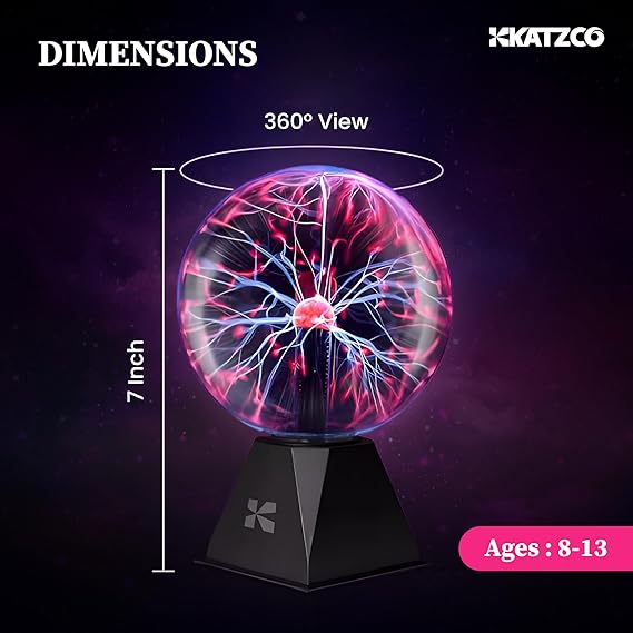 Plasma Ball Lamp – Touch Sensitive Lightning Globe, Interactive LED Desk Decor & Night Light
