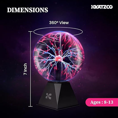 Plasma Ball Lamp – Touch Sensitive Lightning Globe, Interactive LED Desk Decor & Night Light