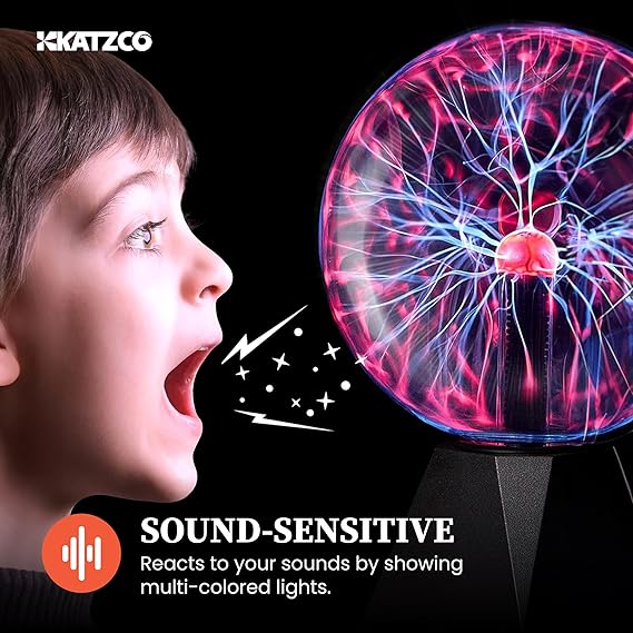 Plasma Ball Lamp – Touch Sensitive Lightning Globe, Interactive LED Desk Decor & Night Light