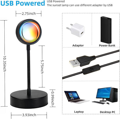 Sunset Aura™ RGB Projection Lamp – Remote Control 16-Color Mood Light for Aesthetic Rooms & Photography