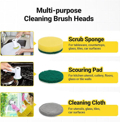 5-in-1 Magic Power Scrubber – Rechargeable Handheld Electric Cleaning Brush for Kitchen, Bathroom & Floor