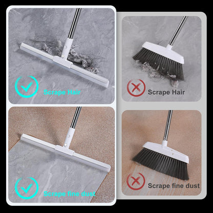 Magic Silicone Broom Floor Wiper – 3-in-1 Multipurpose Floor Cleaner for Water, Dust & Hair (Adjustable Handle)