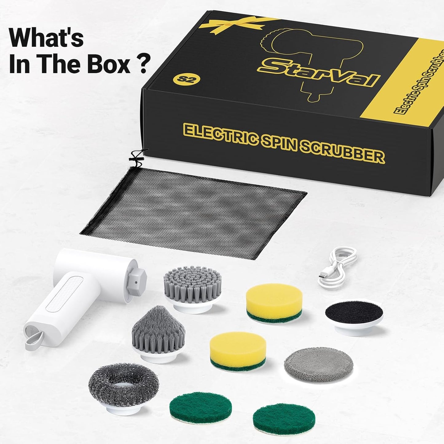 5-in-1 Magic Power Scrubber – Rechargeable Handheld Electric Cleaning Brush for Kitchen, Bathroom & Floor