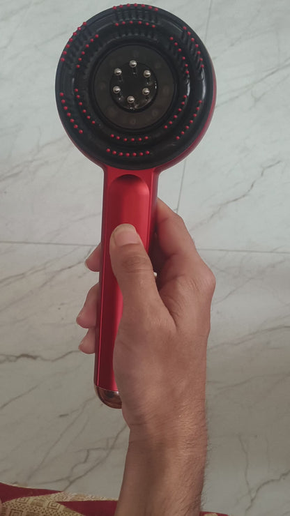 Electric Scalp Massager & Oil Applicator – Waterproof Red-Light Hair Growth & Relaxation Brush