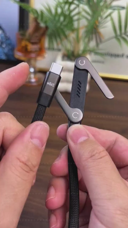 VYRNIX™ 2-in-1 Flex Stand Type-C  Charging Cable with Integrated stand.