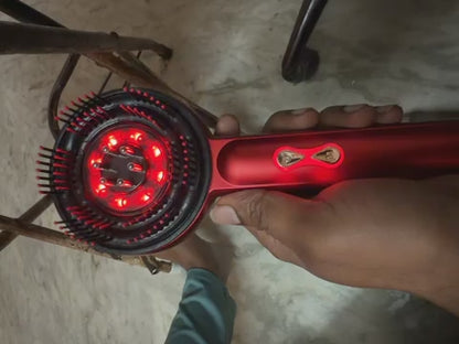 Electric Scalp Massager & Oil Applicator – Waterproof Red-Light Hair Growth & Relaxation Brush