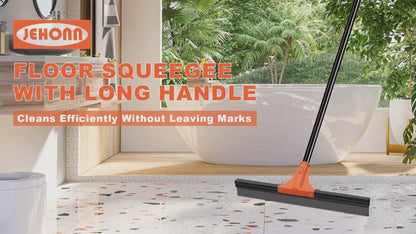 Magic Silicone Broom Floor Wiper – 3-in-1 Multipurpose Floor Cleaner for Water, Dust & Hair (Adjustable Handle)