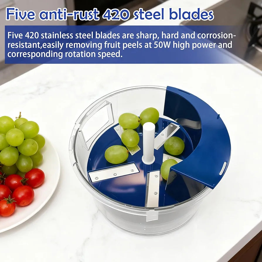 Electric Automatic Fruit & Vegetable Peeler – USB Rechargeable Multi-Blade Kitchen Cutter