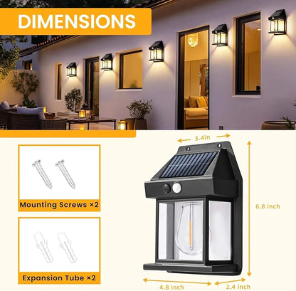 Solar Outdoor Wall Light – Automatic Dusk-to-Dawn LED Lantern | Waterproof Garden & Balcony Lamp
