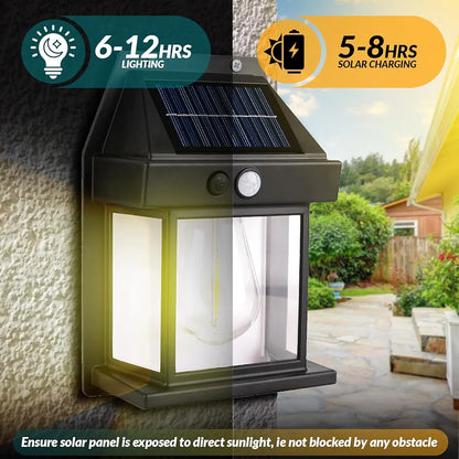 Solar Outdoor Wall Light – Automatic Dusk-to-Dawn LED Lantern | Waterproof Garden & Balcony Lamp