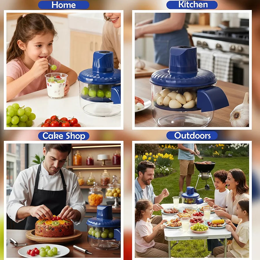 Electric Automatic Fruit & Vegetable Peeler – USB Rechargeable Multi-Blade Kitchen Cutter